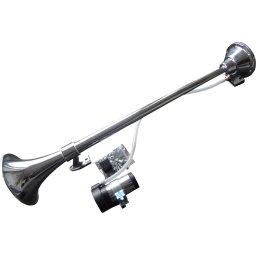 Claxon auto tip goarna 12V, 740 mm, cu compresor aer, crom