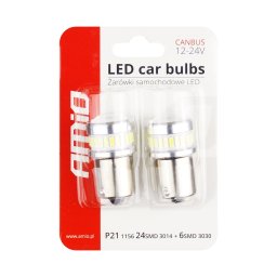 Bec pozitie auto LED Canbus R5W BA15s 12V-24V, 30 SMD, set 2 buc
