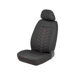 Set huse scaune auto fata Carpoint Venice, negre cu insertii rosii