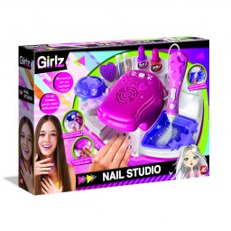Set de unghii pentru fete Girlz cu sclipici, uscator si accesorii