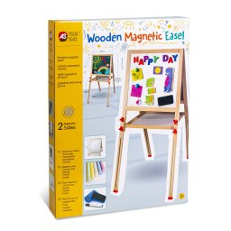Tabla magnetica tip sevalet din lemn, cu 2 fete, 100 cm