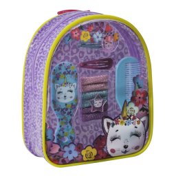 Gentuta cu accesorii de par Kittycorn pentru fete, set 10 piese
