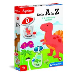 Puzzle educativ Agerino De la A la Z în limba romana, 52 carduri, 3+ ani