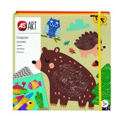 Set creativ pentru copii AS Art cu creioane cerate si sabloane animale