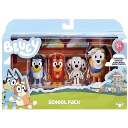 Set figurine Bluey School Pack cu 4 personaje articulate