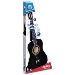 Chitara din lemn Bontempi neagra cu 6 corzi, reglabila, 6+ ani