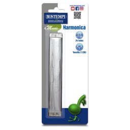 Muzicuta metalica Bontempi cu 24 gauri, tonalitate Do, pentru copii