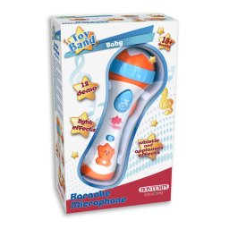 Microfon karaoke pentru copii Bontempi Baby cu lumini si 12 melodii demo
