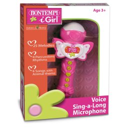 Microfon wireless Bontempi pentru fete, cu lumini si 25 melodii