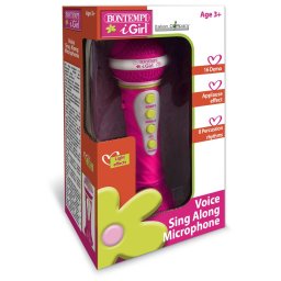 Microfon wireless Bontempi pentru fete, cu lumini si efecte sonore, roz