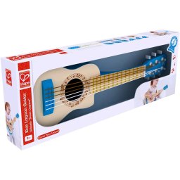 Chitara din lemn albastra Hape pentru copii, 6 corzi, 3 ani+