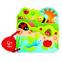 Carticica din lemn Hape Albinuta cu insecte pentru bebelusi 10 luni+