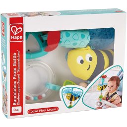 Lantisor zornaitor pentru carucior Hape, Albinuta multicolora 0+ luni