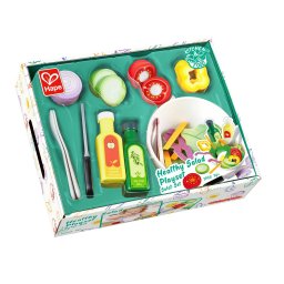 Set de salata sanatoasa din lemn Hape, joc de rol educativ 3+
