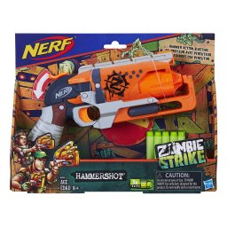 Blaster Nerf Zombie Strike Hammershot cu 5 proiectile, 8+ ani