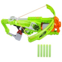 Arbaleta Nerf Zombie Strike Outbreaker Bow cu 5 sageti, 8+ ani
