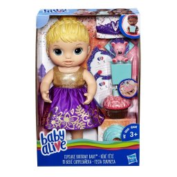 Papusa Baby Alive Cupcake Birthday cu tinuta de petrecere si accesorii