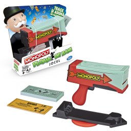 Joc Monopoly Ploaia de Bani cu blaster de bancnote, 8+ ani