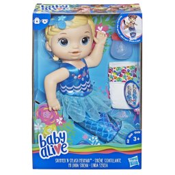 Papusa Baby Alive Sirena pentru Balaceala cu Accesorii, Albastra
