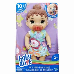 Papusa Baby Alive Lil Bruneta cu sunete, interactiva, rochita detasabila