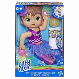 Papusa Baby Alive Shimmer Sirena, bebelus interactiv pentru joaca in apa