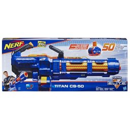 Blaster Nerf Elite Titan CS-50 motorizat cu tambur 50 darturi
