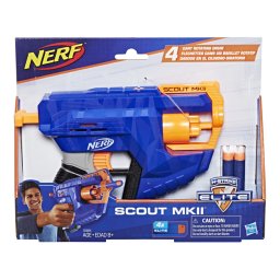 Pistol Nerf Elite Scout MKII cu tambur rotativ si 4 darturi Elite