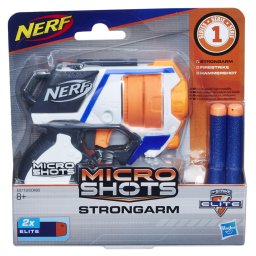 Pistol Nerf Microshots Strongarm cu 2 proiectile, pentru copii 8+ ani