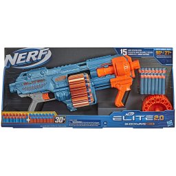 Blaster Nerf Elite 2.0 Shockwave RD-15 cu tambur 15 sageti si 30 darts