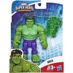 Figurina Hulk Marvel Super Hero Adventures, 13 cm, cu accesoriu