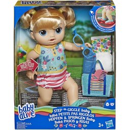 Papusa Baby Alive blonda interactiva cu pantofi luminosi si sunete