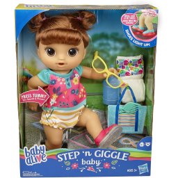Papusa Baby Alive Step n Giggle, satena, cu pantofi luminosi si sunete