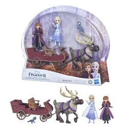 Set papusi Disney Frozen 2 Anna si Elsa cu sanie si Sven