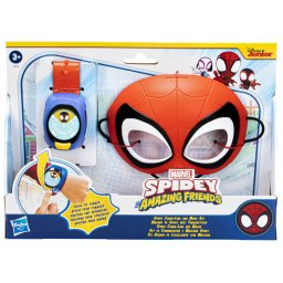 Set masca si ceas Spidey pentru copii, cu sunete si discuri personaje