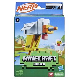 Pistol Nerf Minecraft MicroShots Chicken compact, cu 2 proiectile
