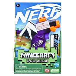 Blaster Nerf Minecraft MicroShots Ender Dragon, compact, cu 2 proiectile