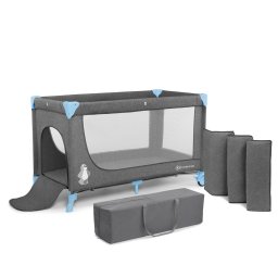 Patut pliant de calatorie Kinderkraft Joy Blue cu geanta de transport
