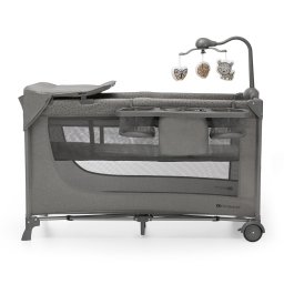 Patut pliabil de calatorie Kinderkraft Joy2 cu accesorii, Dark Grey