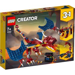 LEGO Creator 3 in 1 Dragon de Foc 31102, set construibil pentru copii 7+