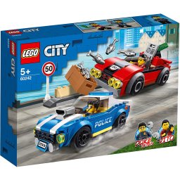 LEGO City Arest pe Autostrada al Politiei 60242, set cu masini, 5+ ani
