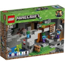 LEGO Minecraft Pestera cu Zombi 21141, set de constructie cu 241 piese