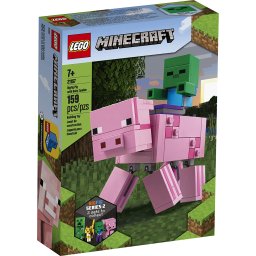 LEGO Minecraft BigFig Porc cu Bebelus Zombie, set construibil 159 piese