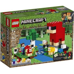 LEGO Minecraft Ferma de lana 21153, set de constructie cu 260 piese