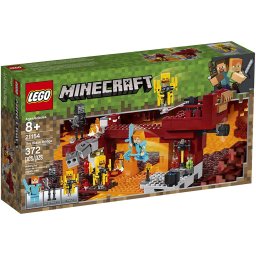 LEGO Minecraft Podul Flacarilor 21154, set de constructie 372 piese, 8+ ani