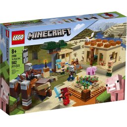 LEGO Minecraft Raidul Illager 21160, set de constructie cu 562 piese