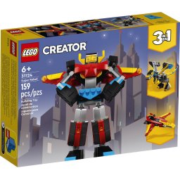 LEGO Creator 3 in 1 Super Robot 31124, set de constructie pentru copii 6+ ani