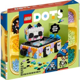 LEGO DOTS Tava Panda 41959, set creativ cu tava si cutie pentru copii