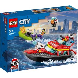 LEGO City Barca de salvare a pompierilor 60373, set de constructie 5+