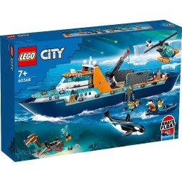 LEGO City Nava de explorare arctica 60368 cu elicopter si orca
