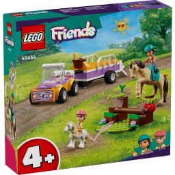 LEGO Friends Remorca cu cal si ponei 42634, set creativ 4+ ani
